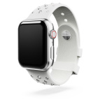 Watch strap Silicone with stitching, Gray, Stainless steel
